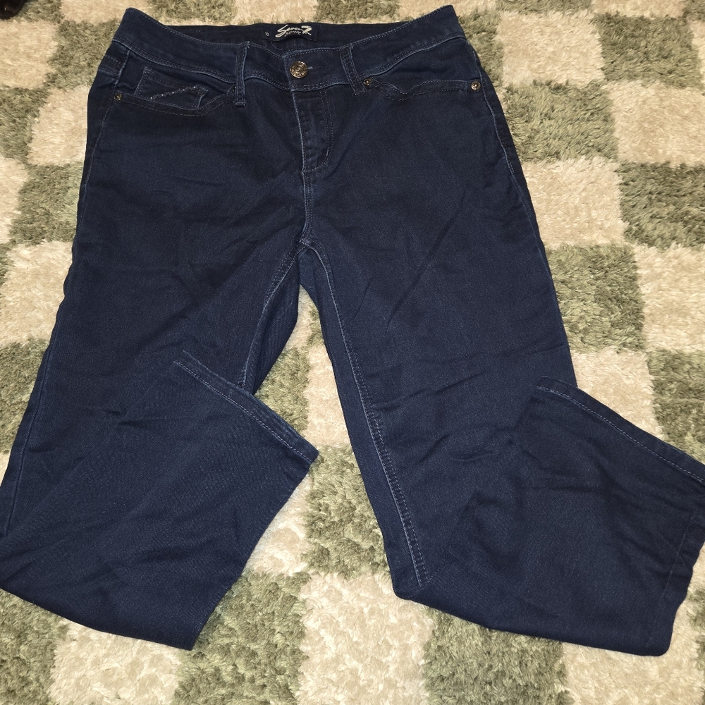 Seven7 Women's Skinny Jeans - Dark Blue